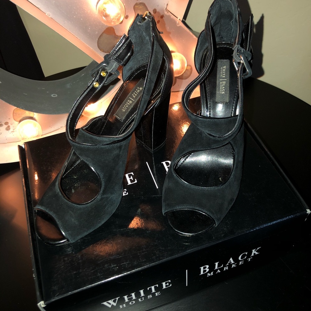 Whitehouse Blackmarket- Black Heels- Suede Sz 7